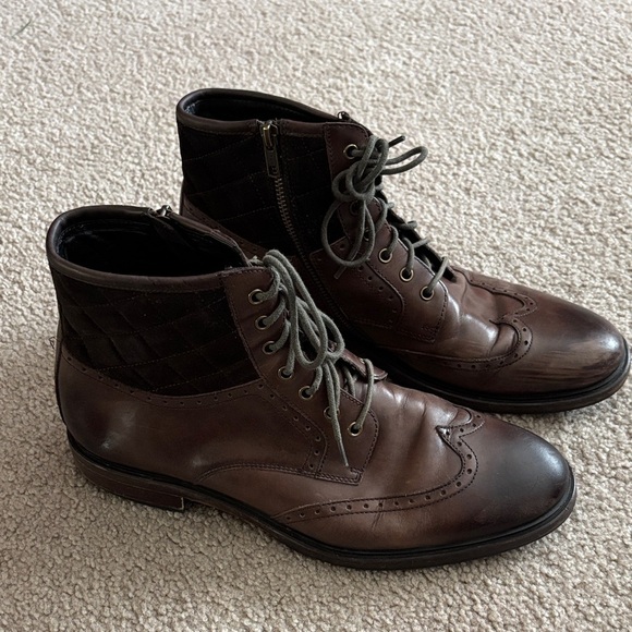 Johnston and Murphy Men\'s Brown Leather Brogue Boots size 11 main image 9